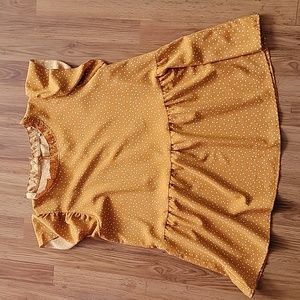 3 /$15 Mustard with white pokadots blouse